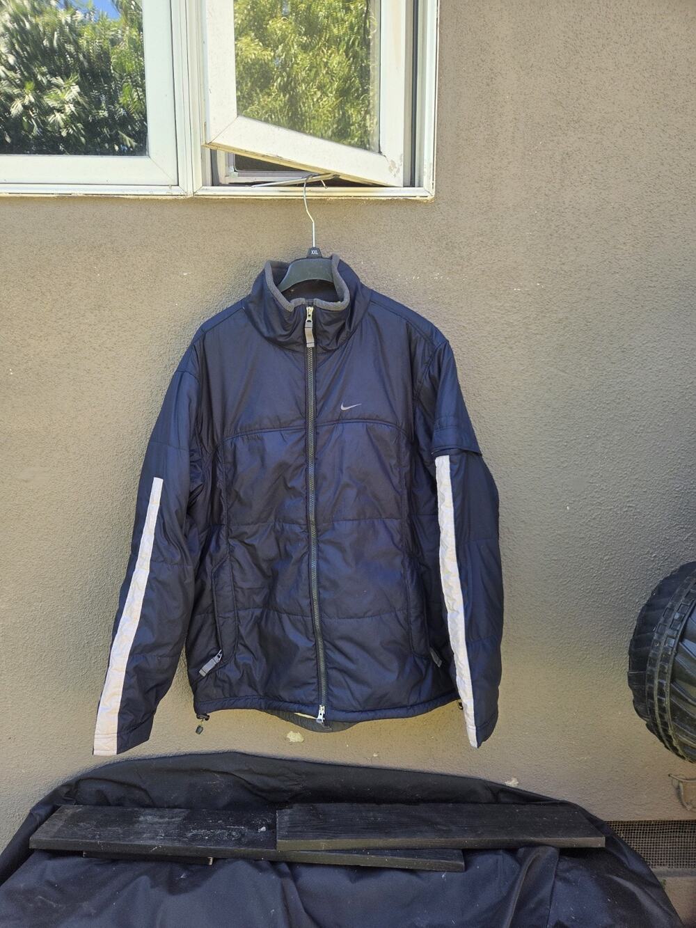 Vintage Y2k Nike Puffer Jacket Size XL Navy Blue Full Zip